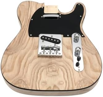 DIY Electric Guitar Kit Beginner Kit TL Style 6 String Right Hand | Basswood Body with Ash Burl Top, Hard Maple Neck, Rosewood Fretboard