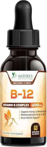 Vitamin B12 Drops - Extra Strength Methylcobalamin Super B Complex - B-12 Liquid Drops for Immune Support, Energy
