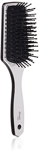 Diane Small Cushion Paddle Brush, 13-Row, Ideal for Medium to Thick Hair, Detangling and Smoothing, Silver