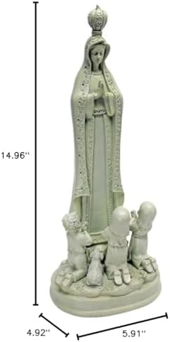 Design Toscano Our Lady of Fatima Indoor/Outdoor Religious Garden Statue, Large, 12 Inches Wide, 14 Inches Deep, 32 Inches High, Resin, Faux Stone Finish