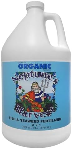 Neptune's Harvest Fish & Seaweed Liquid Fertilizer (2-3-1) - 1 Gallon Bottle - Plant Food for Garden - Indoor & Outdoor Organic Plant Fertilizer for