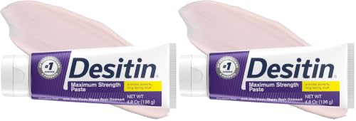 Desitin Maximum Strength Diaper Rash Paste, 40% Zinc Oxide, 4.8 oz | Helps Treat, Relieve & Prevent Diaper Rash, 40% Zinc Oxide, Immediate Relief, Protects up to 12 Hours, Hypoallergenic