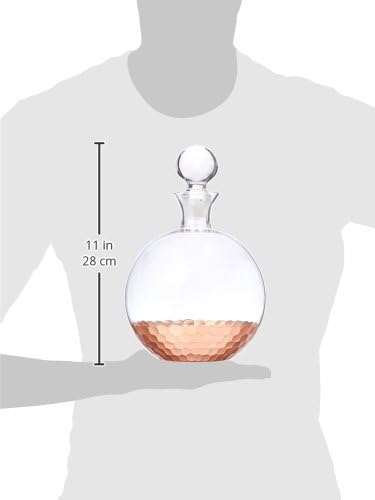 Fitz and Floyd Daphne Decorative Whiskey Decanter Set with Top Glass for Wine, Bourbon, Brandy, Liquor, 5 Piece, Gold