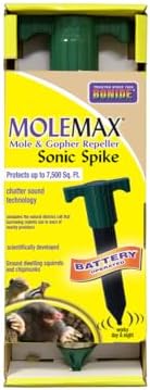 Bonide MoleMax Mole & Gopher Repeller Battery-Powered Sonic Spike | Animal Repellent Stake with Chatter Sound Technology