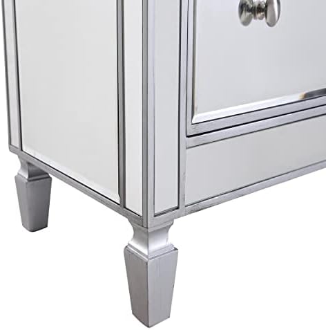 3 Drawer Bedside Cabinet, Silver