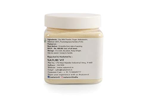 NatureVit Soya Milk Powder [Vanilla Flavour] [Vegan, Non-GMO & 25% Protein] (600.00 gm)