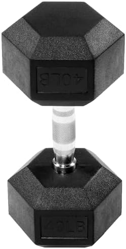 Rubber Encased Hex Dumbbell with Knurled Alloy Material Non-slip Handle, Basic Professional Dumbbell