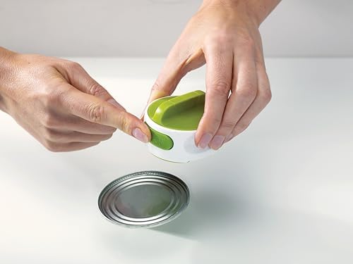 Joseph Joseph Can-Do Plus Compact Can Opener Manual Easy Twist Pull Tab Stainless Steel Portable Space-Saving, White