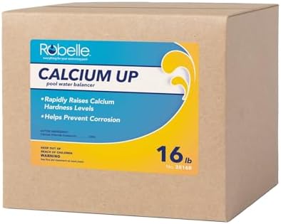 Robelle 16-Pounds Premium Pool Calcium Up | Pool Calcium Hardness Increaser, 100% Calcium Chloride, 8 ounces raises calcium hardness level 10 ppm per 5,000 gallons