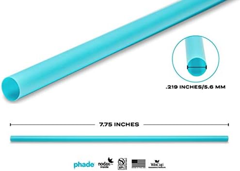 phade Phade 7.75 inch Jumbo Compostable Biodegradable Eco Straws,375 Count,Individually Wrapped,For Cold Drinks Only