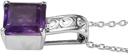 Amethyst 5.00 ctw Pendant Necklace in Stainless Steel 20 Inches