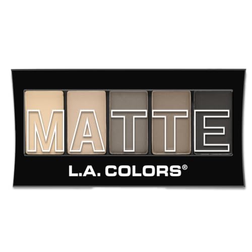 L.A. COLORS 5 Color Matte Eyeshadow Palette, Nude Suede CEM480