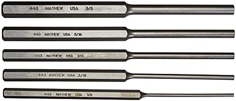 Mayhew Select 76065 446-K Long Pin Punch Kit, 5-Piece