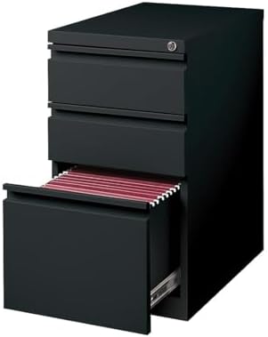 Staples 3-Drawer Vertical File Cabinet, Letter Size Documents, Lockable, 19.88" D x 15" W x 27.75" H, Black