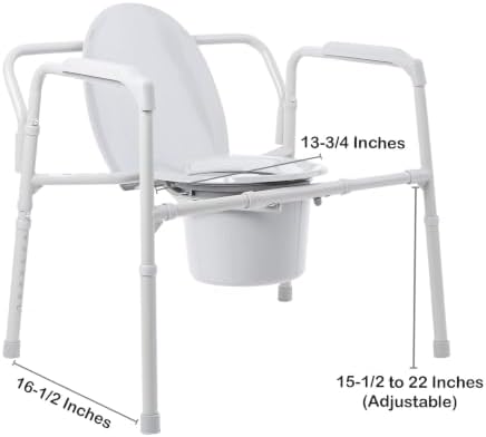 McKesson Heavy-Duty Folding Bariatric Commode Chair with, 13 3/4 in, 1 ct | Seat Width