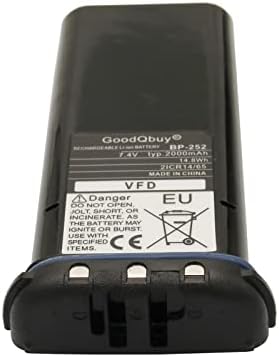 BP252 2000mAh 7.4V Two Way Radios Replacement Battery Compatible with Icom Handheld Marine Radio IC-M36 IC-M34 BP-252