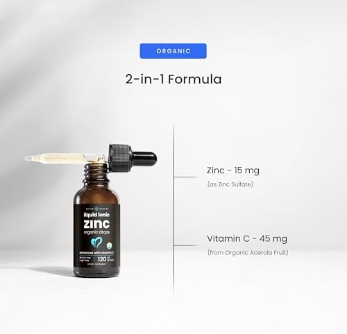 NutraChamps Liquid Zinc for Kids & Adults, Vegan, Pure Ionic Zinc Drops Enhanced with Vitamin C, Supplements for Immune Support