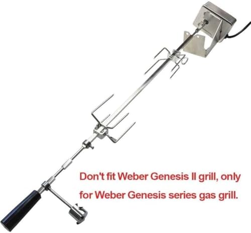 onlyfire Stainless Steel BBQ Rotisserie Kit for Weber Gas Grills | Fits for Weber Genesis 310/330(Year Under 2016), Spirit 310/330 Series Gas Grills