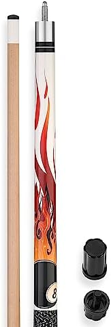 Joshmar Pool Cue Stick 58" – 2-Piece Canadian Maple Billiard Cue 19oz, 13mm Tip, Includes Hard Case, Glove & Chalk – Complete Set for Beginners