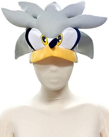 GE Animation GE-32355 Sonic The Hedgehog - Silver Sonic Head Fleece Cap White, 8"