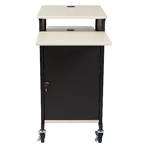 Oklahoma Sound PRC-400 Jumbo Presentation Cart, 33" Length x 21" Width x 40" Height, Ivory Woodgrain