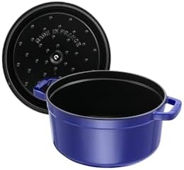 Staub Cast Iron 5.5-qt Round Cocotte - Dark Blue, Made in France
