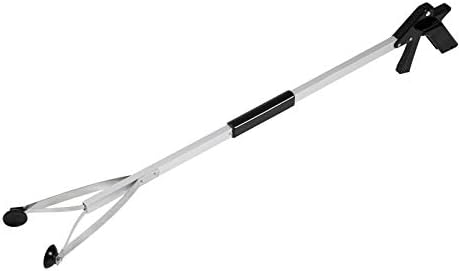 Grabber Reacher Suction Cup Grip Tool- Long 32 Inch Foldable Strong Heavy Duty Aluminum Pick Up Stick - Lightweight Trash Litter Picker Claw
