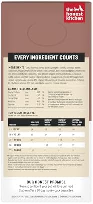 The Honest Kitchen Wholemade Whole Grain Dog Food Base Mix, Veggie & Fruit, Human Grade, Easy Homemade Dog Food Starter, Just Add Water