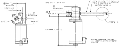 Gear Head DC Motor 12Vdc - Worm Drive Left-Hand Configuration