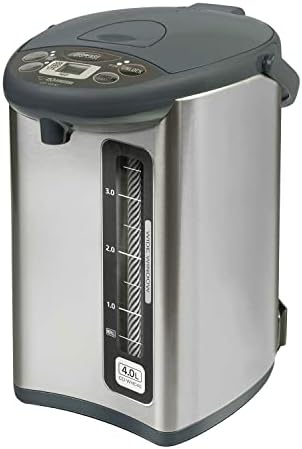 Zojirushi CD-WHC40XH Micom Water Boiler and Warmer, 135 oz, Stainless Gray | Capacity One button, electric dispensing 4-Keep Warm, 135-ounce