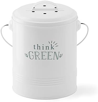 Barnyard Designs 1.2 Gallon Kitchen Counter Compost Bin with Lid (Mint)