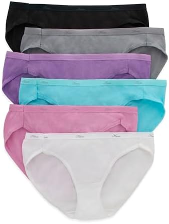 Hanes women's Hi-Cut Panties Pack, Lightweight Cotton Hi-Cuts, 6-Pack (Retired, Colors May Vary)