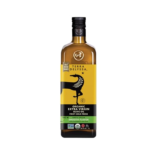 Terra Delyssa First Cold Pressed Organic Extra Virgin Olive Oil, Single Sourced, 500 ML (17 fl. oz) Dark Glass Bottle - 3 Pack, Non-GMO, Naturally Rich in Antioxidants and Polyphenols