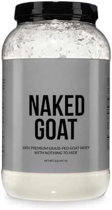 NAKED Goat - Pasture Fed Goat Whey Protein Powder from Small-Herd Wisconsin Dairies, 2Lb Bulk, GMO Free, Soy Free. Easy to Digest - All Natural - 23 Grams of Protein - 30 Servings