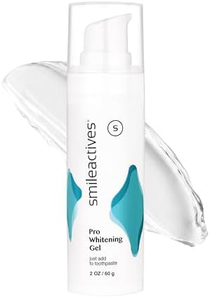 Smileactives Teeth Whitening Gel Hydrogen Peroxide for All Toothpaste 3.8oz | Removes Coffee Stains & Discoloration, 90-Day Supply, Whiter Smile in Days
