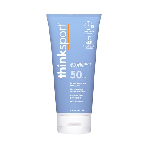Thinksport Mineral Sunscreen SPF 50+ Zinc Oxide, Water Resistant, 3 Fl Oz