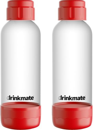 DrinkMate 0.5L Replacement Carbonation Bottles | Compatible with OmniFizz, LUX, and Spritzer | Matte Black, Pack of 2