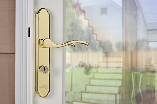 Wright Products - Serenade Mortise Keyed Lever Mount Latch with Deadbolt for Screen and Storm Doors, Polished Brass | Deadbolt, Screen and Storm Doors