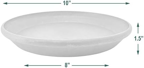 PSW Pot Collection AP25DC 10-inch Plastic/Stone/Wood Composite Plant Saucer Drip Tray – No Drainage Hole (Drillable), Indoor/Outer Water Tray, Dark Charcoal