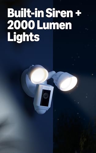 Ring Floodlight Cam Wired Plus, Outdoor home or business security with motion-activated 1080p HD video and floodlights, Black