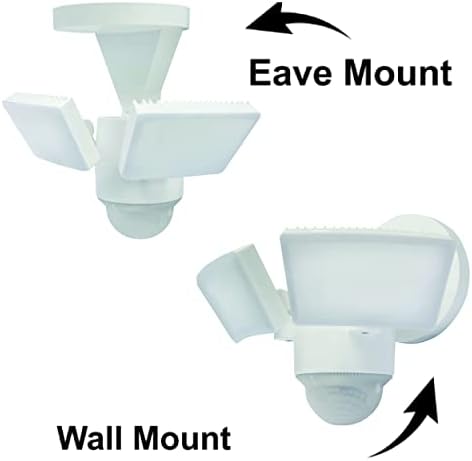 LED Outdoor Motion Sensor Security Floodlight – 1100 Lumens, 180° Detection, Weatherproof Design, Versatile Eave or Wall Mounting, Exit Detection