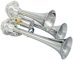 Caboose Chrome 12/24 Volt Air Horn Only - 3 Trumpets