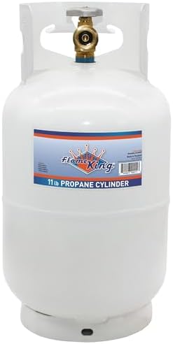 Flame King 10LB Steel Propane Tank Cylinder with Type 1 Overflow Protection Device Valve, Great for Camping, Fire Pits, Heaters, Grills, Overlanding
