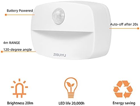 ZISUYU 6-Pack Mini Motion Sensor Night Light Indoor Battery Operated