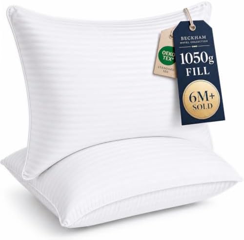Beckham Hotel Collection Bed Pillows King Size Set of 2 | Down Alternative Pillow for Back, Stomach or Side Sleepers