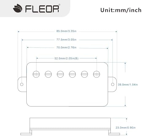 FLEOR Alnico5 Guitar Humbucker Pickup Set Chrome Bridge & Neck Pickups Compatible with LP style Guitar Part