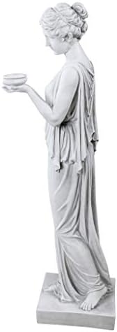 Design Toscano KY71304 Hebe Greek Woman Patron of Youth Indoor/Outdoor Garden Statue, Large Size, 10 inches Wide, 32 inches Tall, Handcast Polyresin, Antique Stone Finish