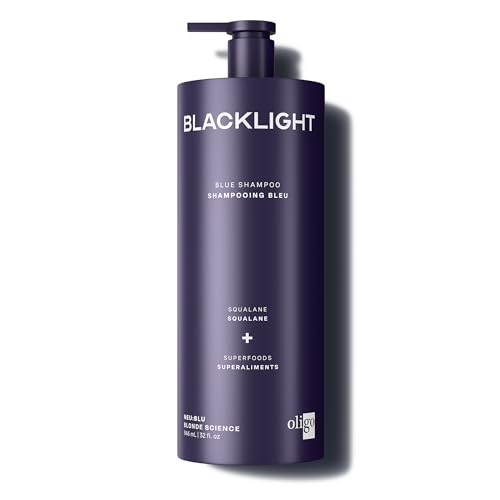 OLIGO PROFESSIONNEL - Blacklight Blue Shampoo - Sulfate-Free Blue Shampoo for Blonde and Color Hair - Revive Treated Hair - Refreshes Faded Highlights - 11 Amino Acids and Moisturizing Formula - 8.5oz