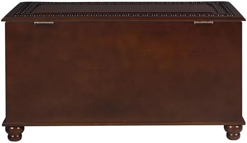 BOWERY HILL 40" x 21" Traditional Wood Cedar Blanket Chest, Flip Open Storage, Fully Lined with Cedar, for Bedroom/Living Room, in Deep Tobacco Finish
