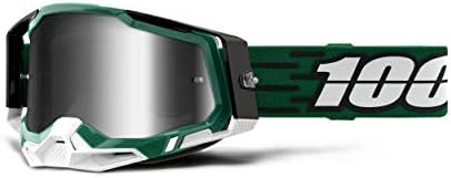 100% Racecraft 2 Mountain Bike & Motocross Goggles - MX and MTB Racing Protective Eyewear (MILORI - Mirror Silver Lens)